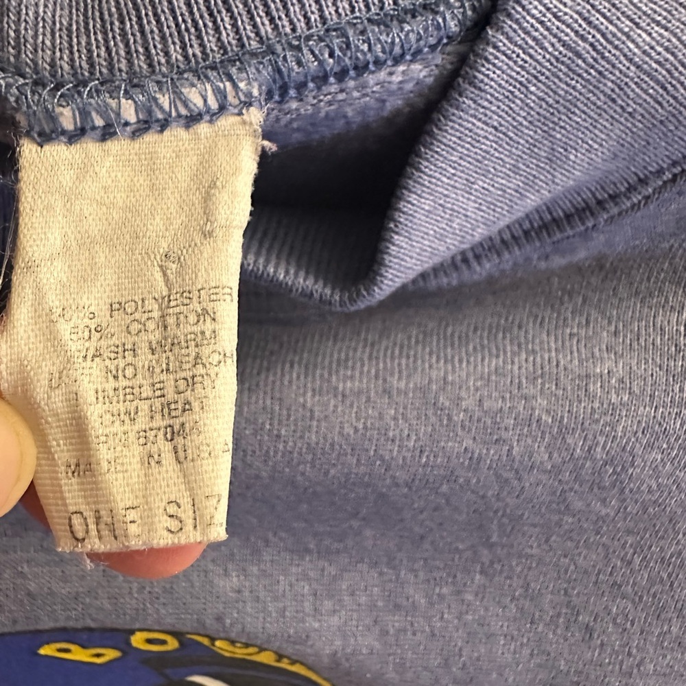 ⭐️ 282. Betty Boop Vintage Blue One Size Crewneck Sweatshirt Made 1993 90’s - Picture 4 of 6